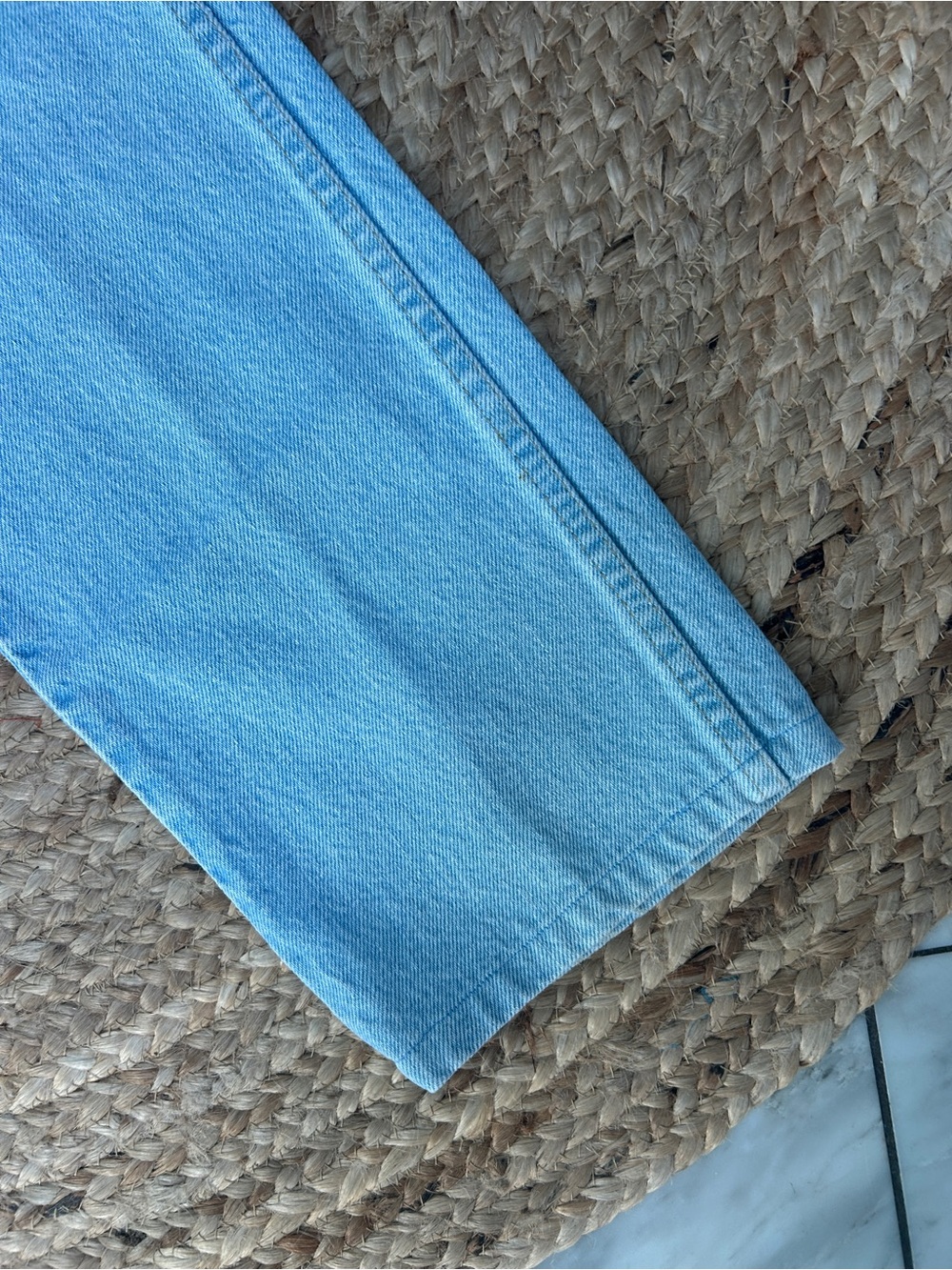 Made in USA 32 x 30 Vintage Wrangler Jeans Light Blue 100% Cotton Straight Leg - Picture 6 of 6